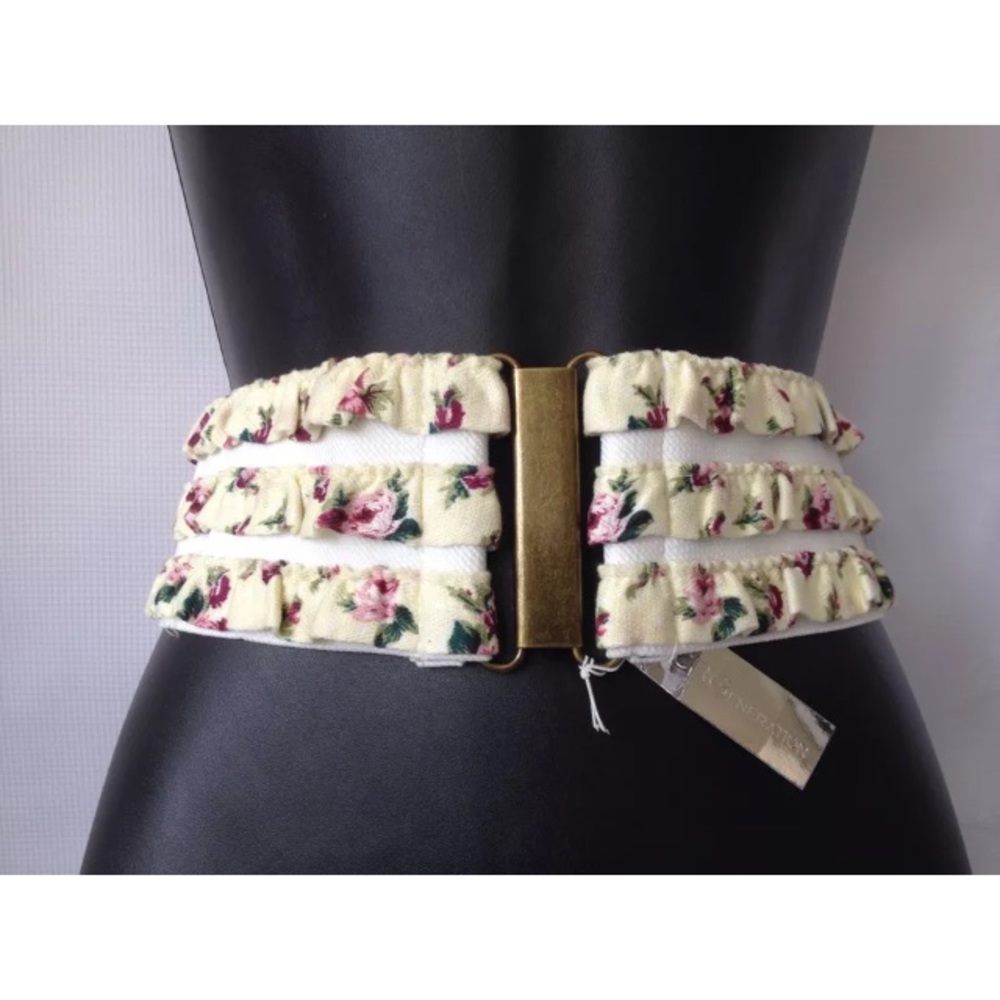 BCBGeneration WAIST BELT RUFFLE BOHO FLOWER FLORAL